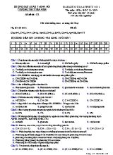 Đề kiểm tra 45 phút số 1 môn Hóa học Lớp 12 - Mã đề 132 - Năm học 2019-2020 - Sở giáo dục và đào tạo Hà Nội